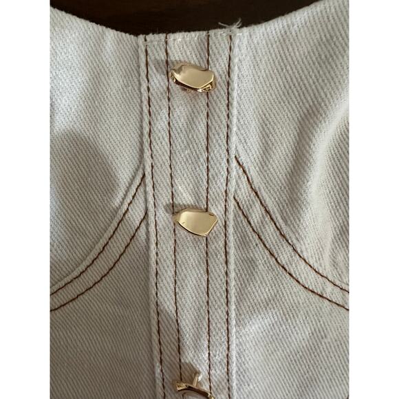 Miss Rosier Brielle Denim top size small - Picture 5 of 13